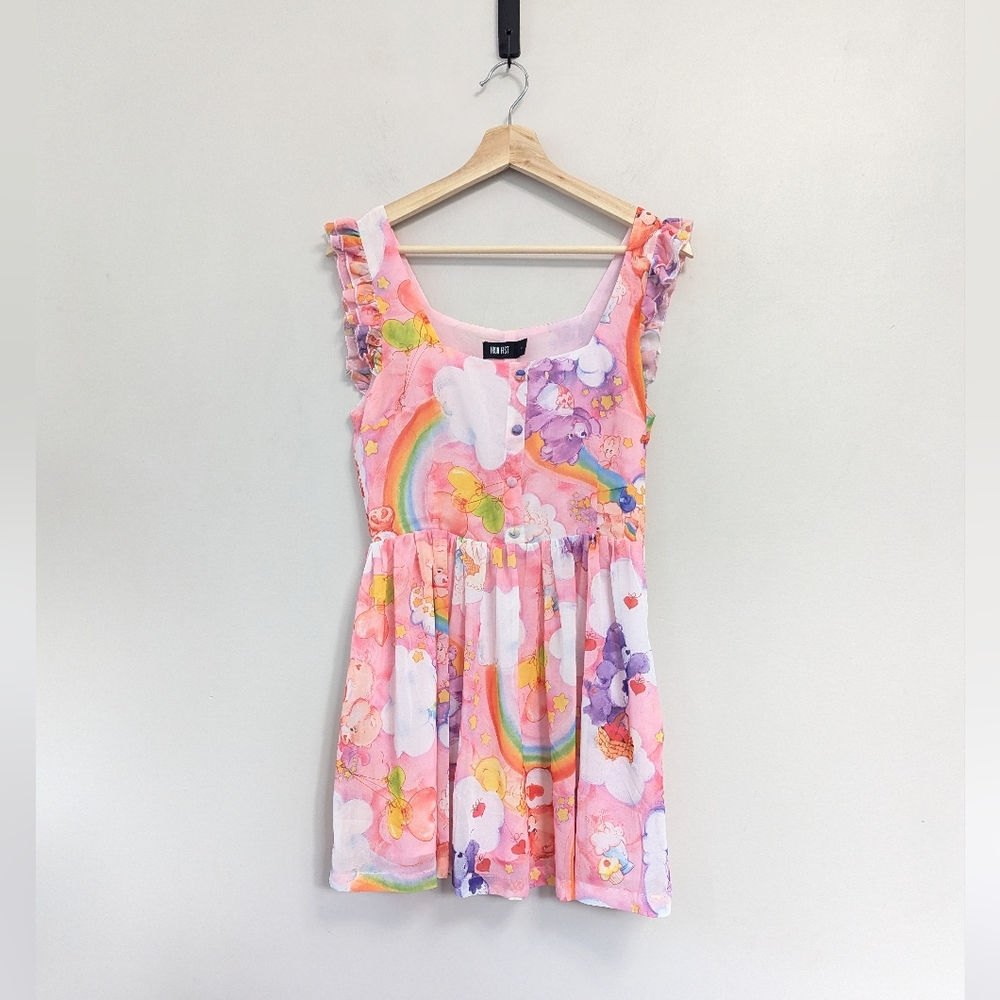 Iron Fist Care Bears Clouds Of Caring Babydoll Mini Dress Scene Pastel kawaii